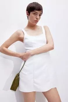 Расклешенное платье H&M, белый