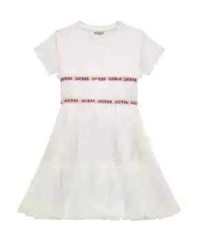 Расклешенное сетчатое платье Guess, белый