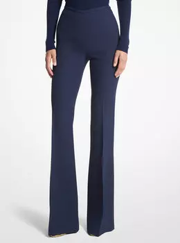 Расклешенные брюки Brooke из двойного креп-сабле Michael Kors, синий