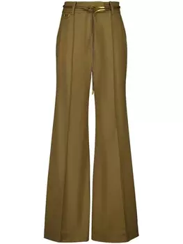 Расклешенные брюки Crush ZIMMERMANN, зеленый
