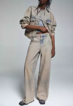 Расклешенные джинсы BAGGY PULL&BEAR, розовый