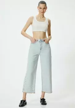 Расклешенные джинсы CROP WIDE LEG Koton, синий деним