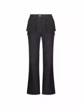 Расклешенные джинсы с логотипом Helmut Lang, тёмно-синий