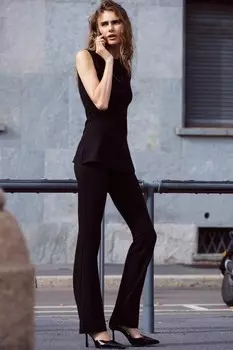 Расклешенные леггинсы stretch ZARA, черный