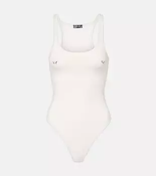 Расшитый хлопковый боди Mugler, Snow
