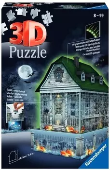 Ravensburger, пазл, 3D Здания ночью, Светящийся дом с привидениями, 216 шт.