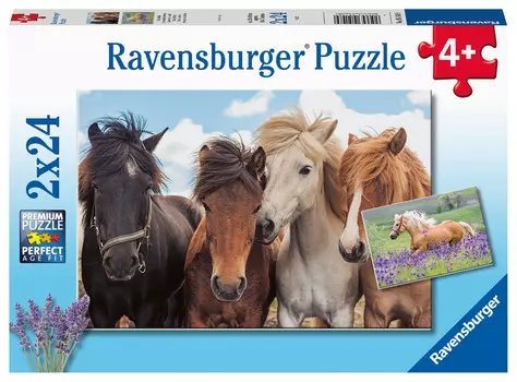 Ravensburger, пазл, Лошади, 2х24 шт.