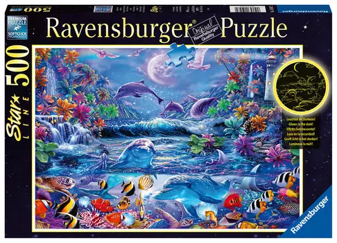 Ravensburger, пазл, Светится в темноте, Волшебный мир, 500 шт.