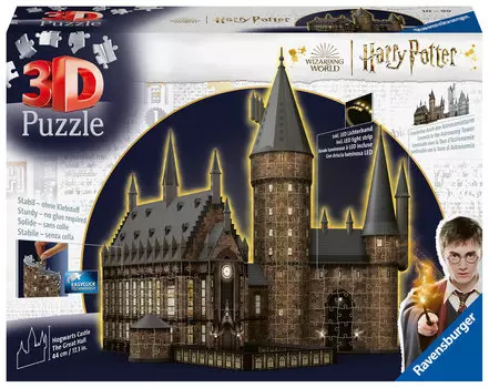 Равенсбургер, 3D Пазл, Ночные здания, Замок Хогвартс, 643 Эл. Ravensburger