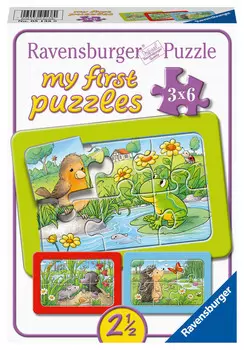 Равенсбургер, пазл, Зверюшки, 3х6 шт. Ravensburger