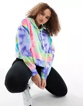 Разноцветная флисовая худи с принтом тай-дай Nike Plus Dri-FIT