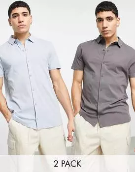 Разноцветная рубашка из джерси с 2 пуговицами ASOS DESIGN