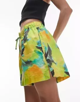 Разноцветные шорты Topshop с лимонным принтом