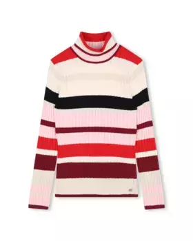 Разноцветный девичий свитер с высоким воротником Sonia Rykiel