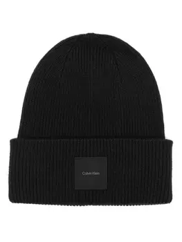 Ребристая шапка-бини Calvin Klein, черный