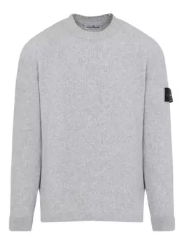 Ребристый свитер с круглым вырезом Stone Island, серый
