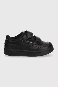 Reebok Classic Детские кожаные кроссовки, черный