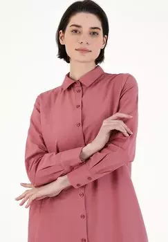 REFKA BASIC Point Collar Modanisa, Рубашка крапчатый розовый