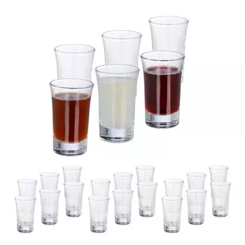 Relaxdays 24 рюмки 4cl, прозрачный