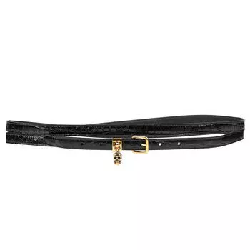 Ремень Alexander McQueen Pave Skull, черный