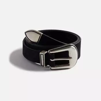 Ремень Anderson's Narrowing Detail Western Nubuck Leather Belt, черный