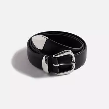 Ремень Anderson's Tanned Leather Belt With Metal Tip And Keeper, черный