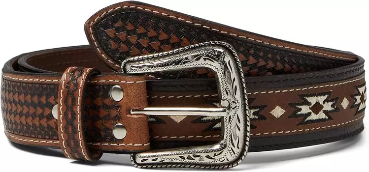 Ремень Ariat Southwestern w/ Embossed Tabs, коричневый