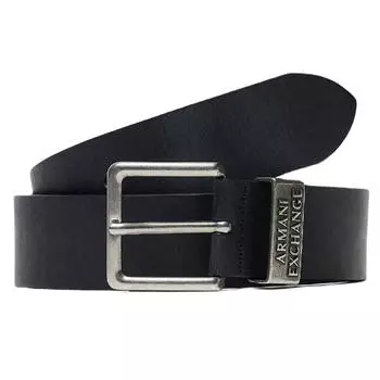 Ремень Armani Exchange Logo Leather, черный