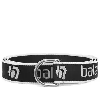 Ремень Balenciaga D-Ring Webbing Belt, цвет Black & L White