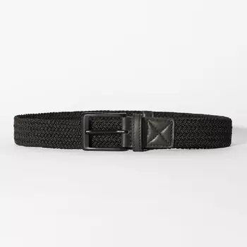 Ремень Bershka Braided Faux Leather, черный