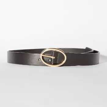 Ремень Bershka Plain Faux Leather, черный