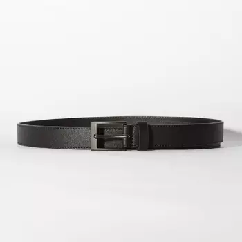 Ремень Bershka Thin Faux Leather, черный