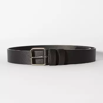 Ремень Bershka Wide Faux Leather, черный
