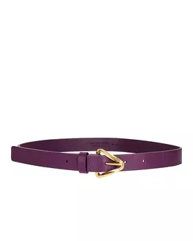 Ремень Bottega Veneta Triangle Leather, цвет Eggplant & Gold