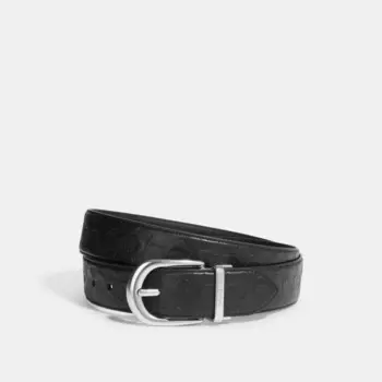Ремень COACH Classic Buckle Cut To Size Reversible, 38 Mm, серебряный/черный