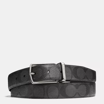 Ремень COACH Harness Buckle Cut To Size Reversible, 30 Mm, цвет Charcoal/Black