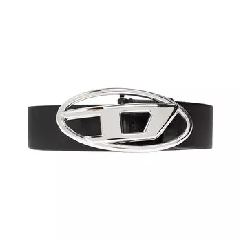 Ремень Diesel Leather Buckle Belt, черный