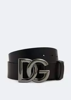 Ремень DOLCE&GABBANA Crossover DG leather belt, черный