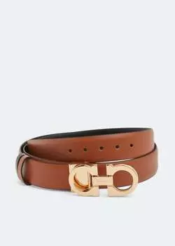 Ремень FERRAGAMO Gancini belt, коричневый