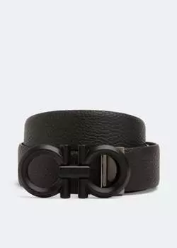 Ремень FERRAGAMO Reversible Gancini belt, черный
