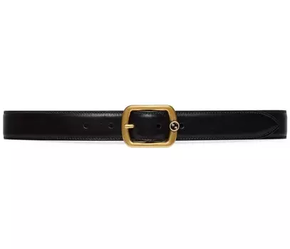 Ремень Gucci Rectangle Buckle Leather, черный