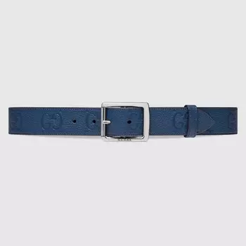 Ремень Gucci Rubber Effect Leather, синий