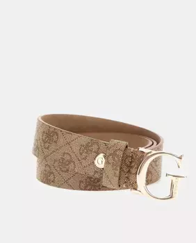 Ремень Guess с принтом, коричневый