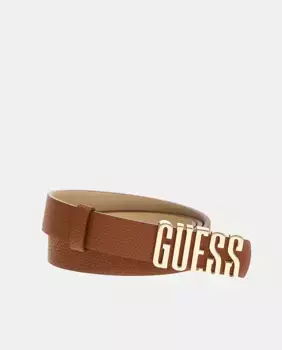 Ремень Guess с принтом, коричневый
