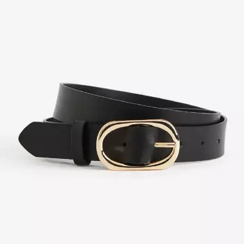 Ремень H&M Leather из мягкой кожи, черный