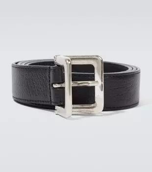 Ремень из лакированной кожи Saint Laurent, черный