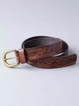 Ремень из тисненой кожи Lakeland Leather, коричневый