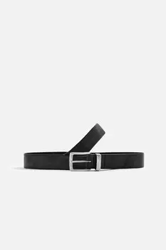 Ремень из выцветшей кожи ZARA, черный