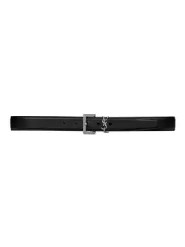 Ремень из зернистой кожи Saint Laurent, неро