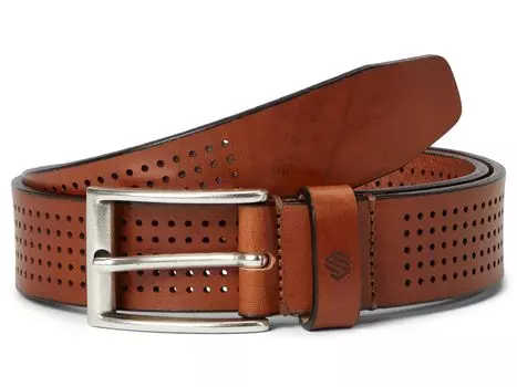 Ремень Johnston & Murphy Full Perforated Belt, желто-коричневый